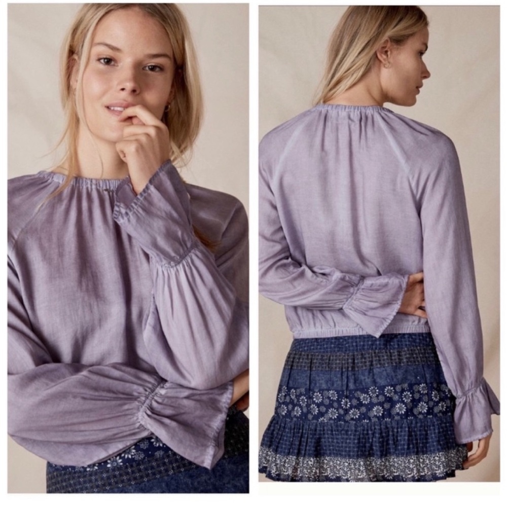 ANTHROPOLOGIE CLOTH & STONE VIOLET BLOUSE XL